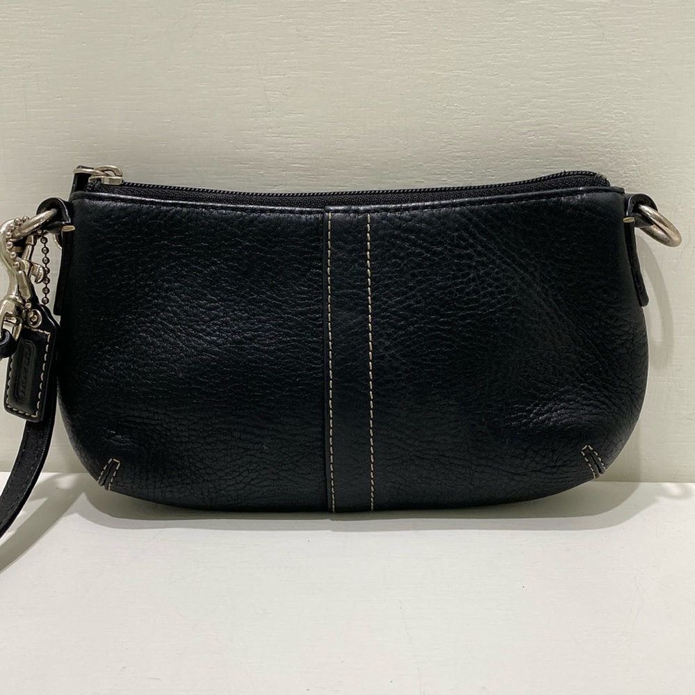 COACH Black Leather Wristlet/ Clutch Bag